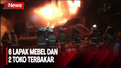 Korsleting Listrik, 6 Lapak Mebel dan 2 Toko di Pondok Bambu Jaktim Ludes Terbakar 
