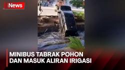 Minibus Tercebur di Aliran Irigasi Kelapa Gading Diduga Ngebut