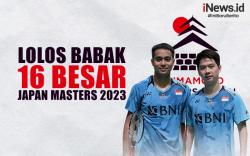 Infografis Kevin/Rahmat Lolos ke Babak 16 Besar Japan Masters 2023