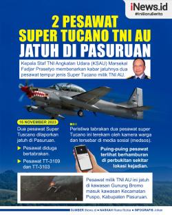 Infografis 2 Pesawat Super Tucano TNI AU Jatuh di Pasuruan