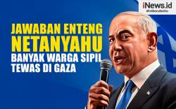 Infografis Jawaban Enteng Netanyahu Soal Banyak Warga Sipil yang Tewas di Gaza
