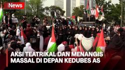 Aksi Teatrikal dan Menangis Massal Warnai Unjuk Rasa Ratusan Perempuan di Depan Kedubes AS