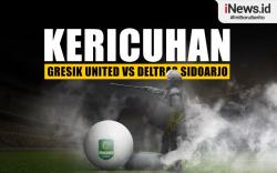 Infografis Kericuhan di Laga Gresik United Vs Deltras Sidoarjo
