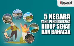 Infografis 5 Negara yang Penduduknya Hidup Sehat dan Bahagia