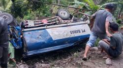 Kecelakaan di Cianjur, Truk Tabrak Pohon lalu Masuk Jurang, Sopir dan Kernet Tewas<