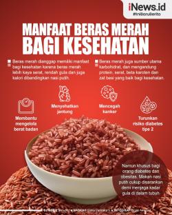 Infografis Manfaat Beras Merah bagi Kesehatan