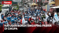 Nyaris Bentrok, Ratusan Massa Sweaping Pabrik Ajak Buruh Demo di Cikupa