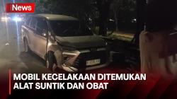 Mobil Tabrak Pembatas Jalur Busway di Tanjung Priok, Ditemukan Alat Suntik dan Obat
