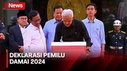 Ganjar-Mahfud Datang ke KPU Deklarasi Pemilu Damai 2024