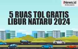 Infografis 5 Ruas Tol Gratis Selama Libur Nataru 2024