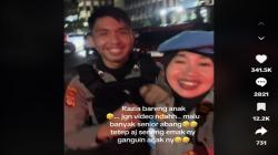 Momen Kocak Ibu dan Anak Jadi Polisi Bertemu saat Razia Bareng, Netizen: Emaknya Propam