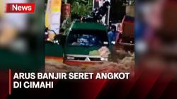Dramatis, Evakuasi Penumpang Usai Angkot Terseret Arus Banjir di Cimahi