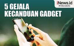 Infografis 5 Gejala Kecanduan Gadget