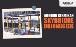Infografis Menhub Resmikan Skybridge Stasiun Bojonggede