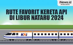 Infografis 10 Rute Favorit Kereta Api di Libur Nataru 2024
