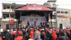 Sosialisasikan Ganjar-Mahfud, Emak-emak dari Bandung dan Sumedang Senam Bersama