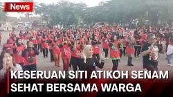  Momen Seru Siti Atikoh dan Hasto Kristiyanto Ikut Senam Sicita Bersama Ratusan Warga Serang Banten