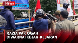 Petugas Satpol PP Kejar-kejaran dengan Pak Ogah pada Razia di Tanjung Priok