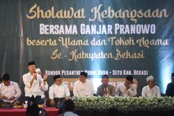 Santri hingga Ulama se-Kabupaten Bekasi Hadiri Sholawat Kebangsaan bersama Ganjar 