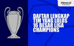 Infografis Daftar Lengkap Tim yang Lolos 16 Besar Liga Champions 2023-2024