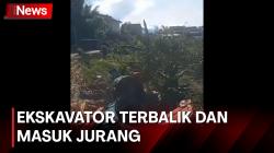 Viral Ekskavator Terbalik dan Masuk Jurang di Enrekang