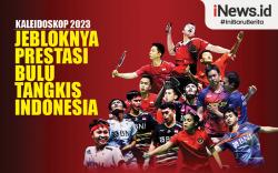 Infografis Kaleidoskop 2023, Jebloknya Prestasi Bulu Tangkis Indonesia