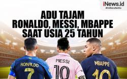 Infografis Messi, Ronaldo atau Mbappe yang Lebih Tajam di Usia 25 Tahun?