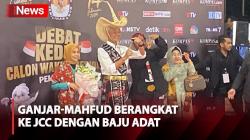 Kompak Berbaju Adat, Ganjar Kenakan Baju Adat Rote NTT dan Mahfud Pakai Baju Adat Madura saat Menuju JCC