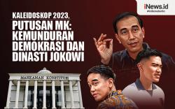 Infografis Kaleidoskop 2023, Putusan MK: Kemunduran Demokrasi dan Dinasti Jokowi