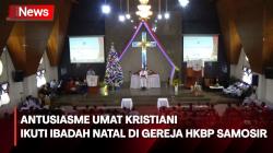 Antusiasme Umat Kristiani Ikuti Ibadah Natal di Gereja HKBP Samosir 
