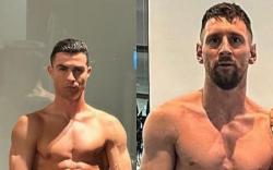 Lionel Messi dan Cristiano Ronaldo Kompak Pamer Badan Berotot, Keren Mana?