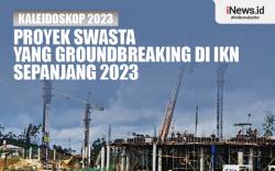 Infografis Kaleidoskop 2023, Proyek Swasta yang Groundbreaking di IKN Sepanjang 2023