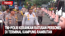 TNI-Polri Kerahkan Ratusan Personel Jelang Tahun Baru di Terminal Kampung Rambutan