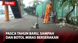 Pasca Perayaan Tahun Baru, Sampah hingga Botol Miras Berserakan di Kota Bekasi