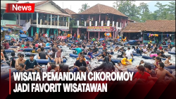 Objek Wisata Pemandian Alam Cikoromoy Dipadati Ribuan Wisatawan 