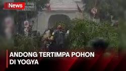 Andong Tertimpa Pohon dan Kanopi Stasiun Tugu Roboh Usai Hujan Angin Landa Yogya