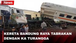 Kereta Bandung Raya Tabrakan dengan KA Turangga di Cicalengka, Gerbong hingga Terangkat