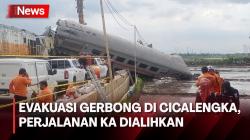 Evakuasi Gerbong Kecelakaan di Cicalengka, Perjalanan KA Dialihkan Lewat Jalur Utara