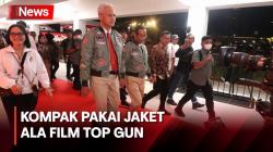 Gaya Ganjar dan Mahfud saat Tiba di Istora Senayan, Kompak Pakai Jaket Ala Film Top Gun