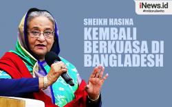 Infografis Sheikh Hasina Amankan Jabatan PM Bangladesh