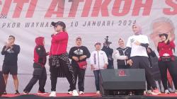 Siti Atikoh Ngaku Senang Senam Bareng Ribuan Emak-Emak di Bandarlampung