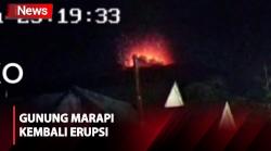 Terekam Kamera Pos Pengamatan, Gunung Marapi Kembali Erupsi Keluarkan Material Lava Pijar