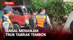 Truk Semen Tabrak Tembok Pembatas di Jakarta Selatan, Diduga Tidak Kuat Menanjak