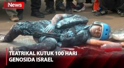 Laporan Langsung Aksi Teatrikal Kutuk 100 Hari Genosida Israel terhadap Palestina