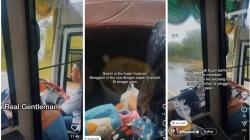 Bikin Meleleh, Sopir PO NPM Beri Tumpangan Ibu-Ibu Gendong Bayi yang Kehujanan di Jalan