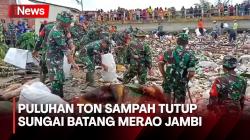 Sungai Batang Merao Jambi Tertutup Puluhan Ton Sampah Dampak Banjir Kerinci
