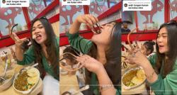 Viral Seorang Wanita Makan Nasi Goreng dengan Kuku Panjang, Netizen: Kok Mual Liatnya!