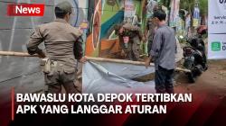 Pemotor Tertimpa Baliho Kampanye, Bawaslu Kota Depok Tertibkan APK yang Langgar Aturan