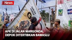 Bawaslu Tertibkan APK di Sepanjang Jalan Margonda Depok