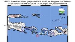 Gempa Bumi M4,8 Guncang Kuta Selatan Bali, Getaran Terasa sampai Lombok Timur